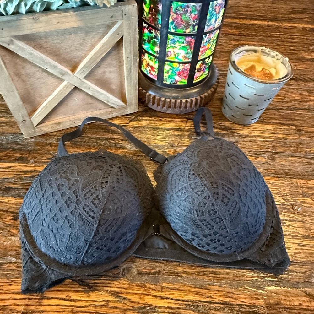 Auden Push Up Black Lace Bra Front Closure 38C Racerback Black Underwire - Picture 11 of 11